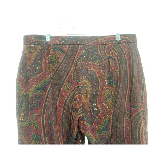 Vintage Ralph Lauren Velour Paisley Pants Womens Size 12 Wimsigoth Grunge 90s - Picture 5 of 16